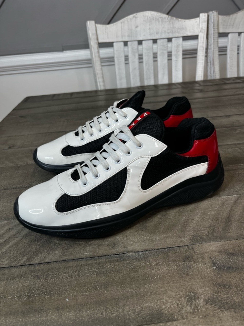 PRADA Americas Cup '
Black White Red ' Men's Sz 12 - Picture 3 of 9